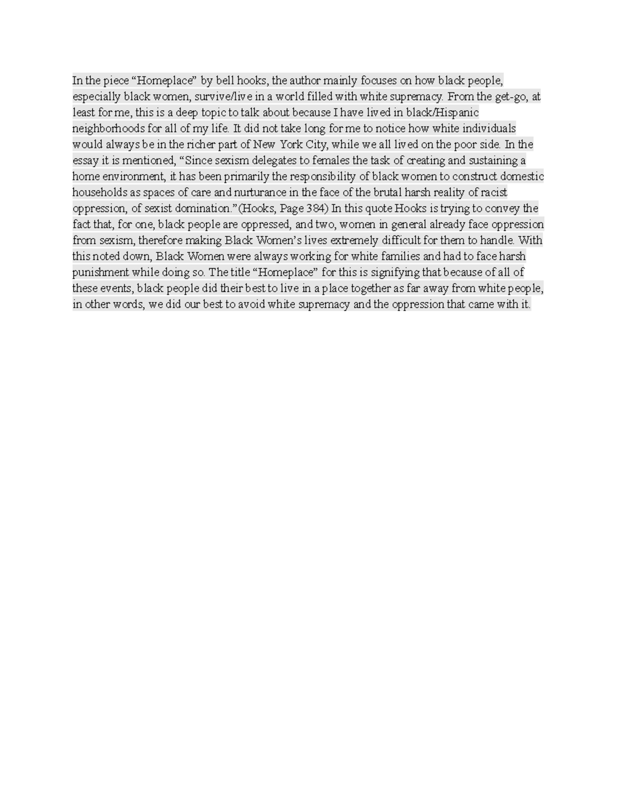 Untitled document14 poem summary In the piece “Homeplace” by bell