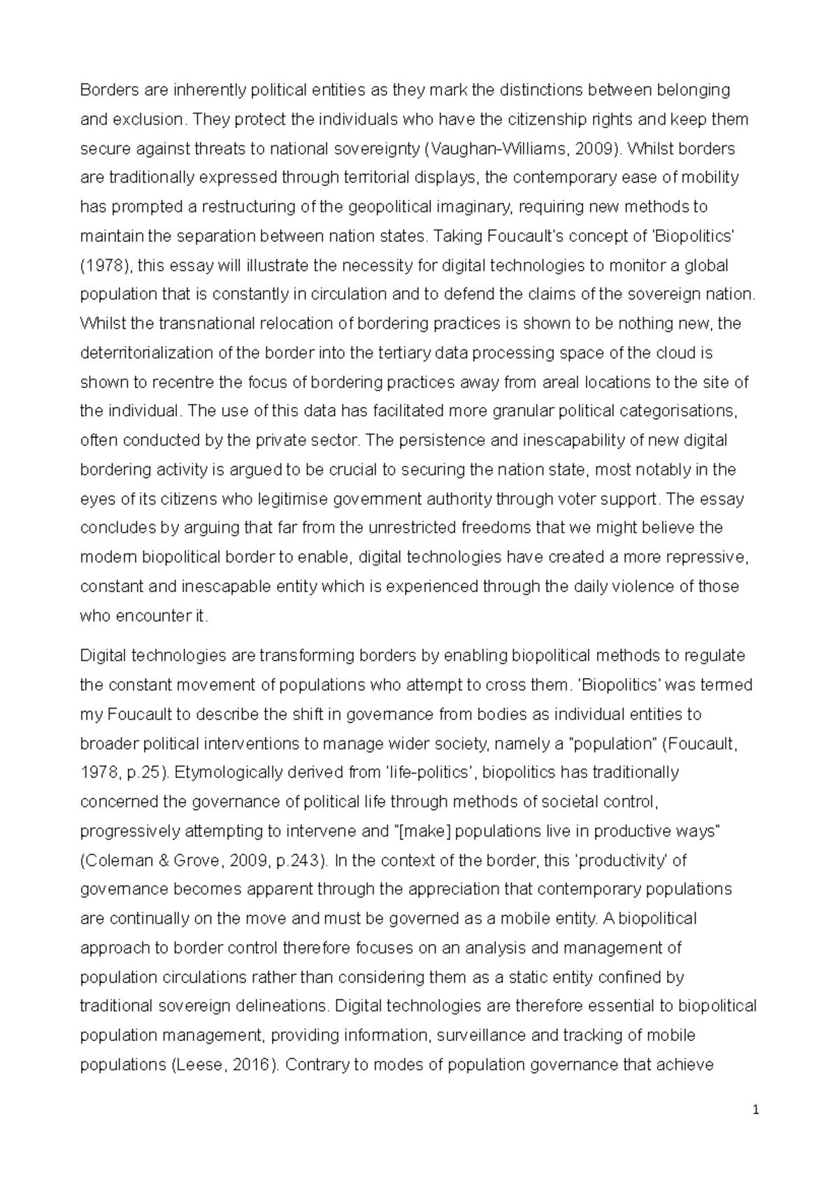 Digital Borders Summative JCole - Borders are inherently political ...