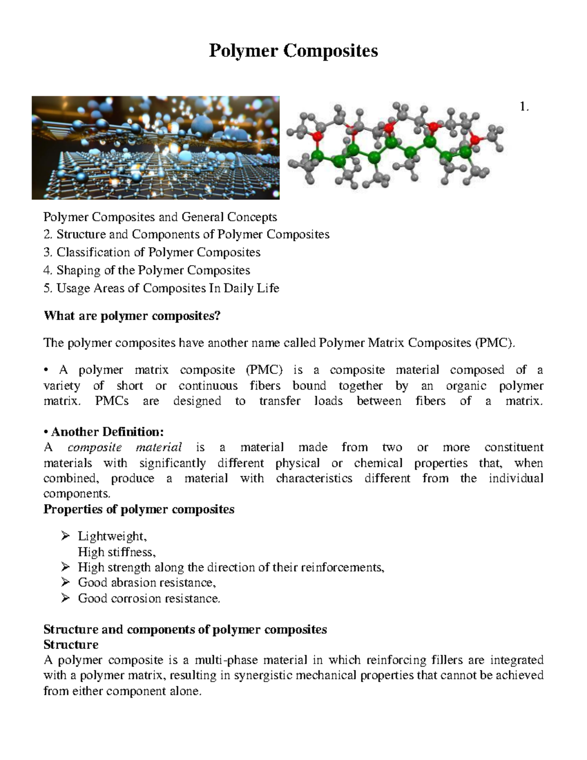 Polymer Composites Polymer Composites and General Concepts Structure