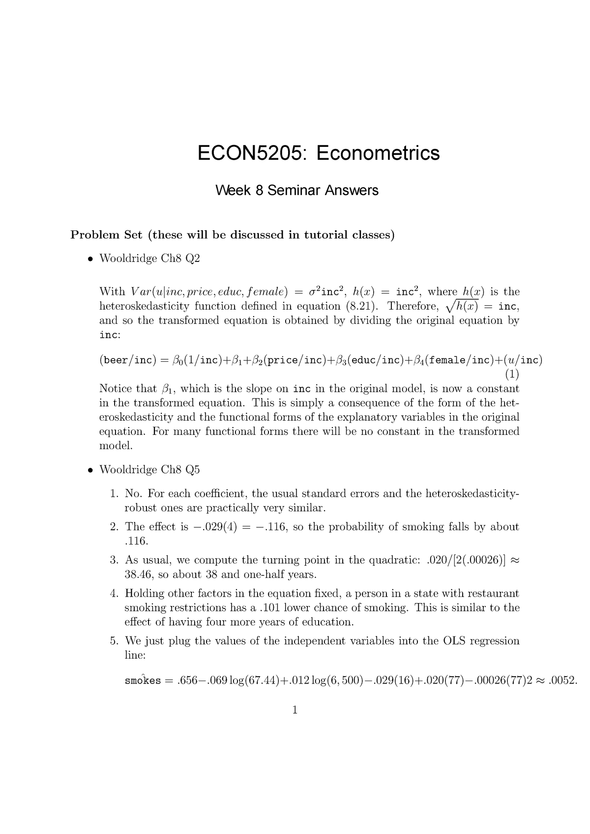 ECON ANSWER Micro - ECON2300 - QUT - Studocu