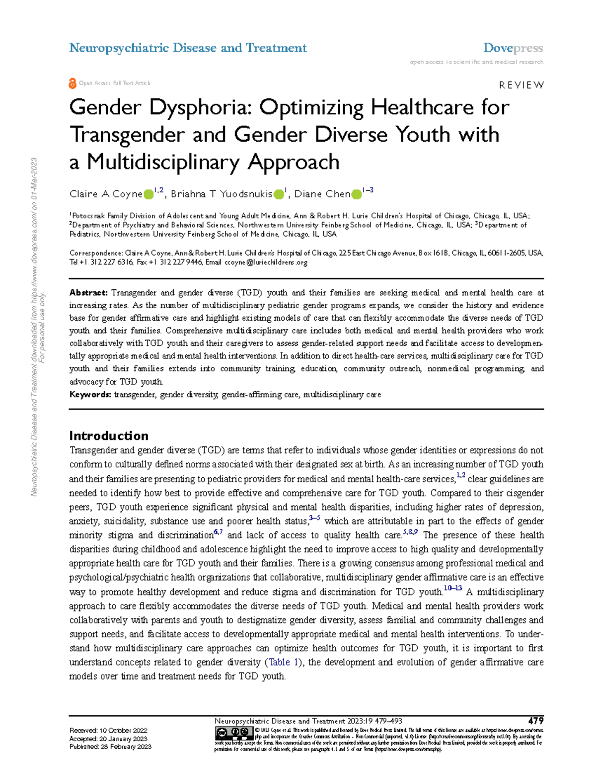 Gender Dysphoria Optimizing He R E V I E W Gender Dysphoria