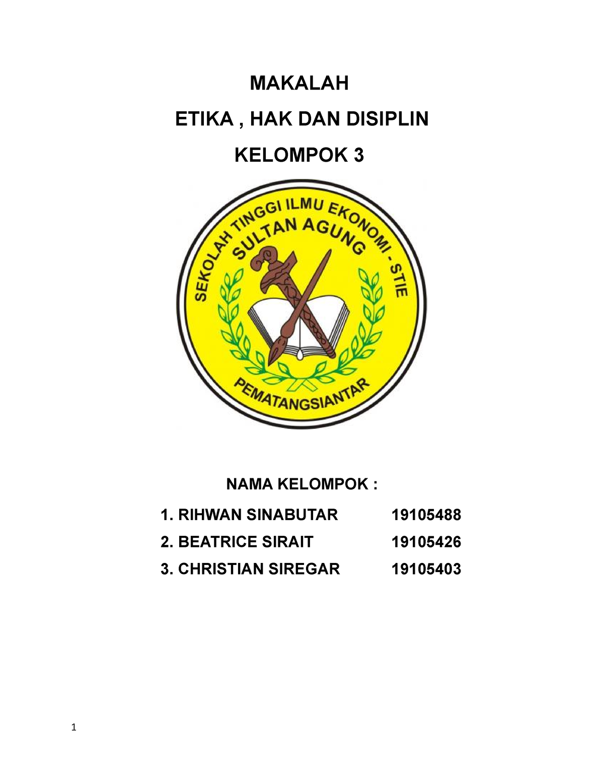 Makalah Kelompok 3 Msdm 2 Makalah Etika Hak Dan Disiplin Kelompok