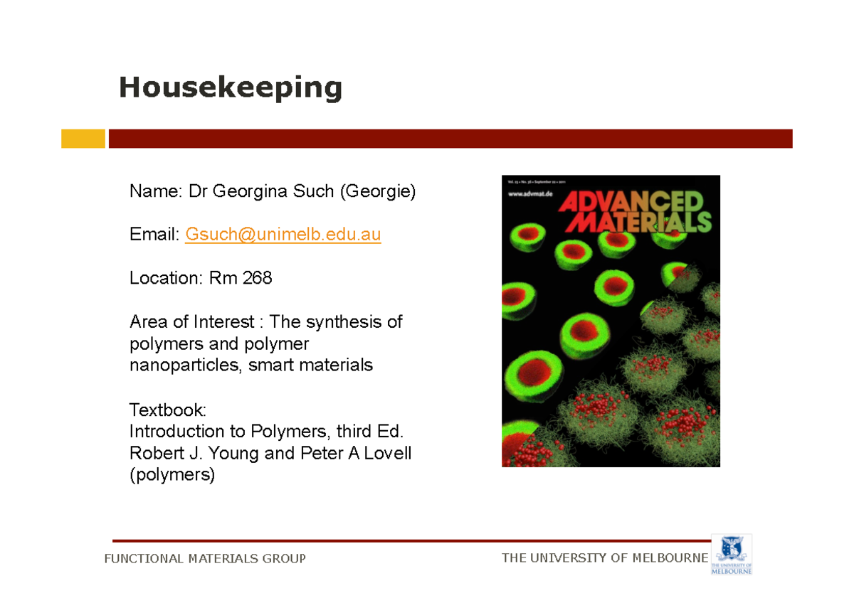 Advanced Materials 20161 Housekeeping Name Dr Such