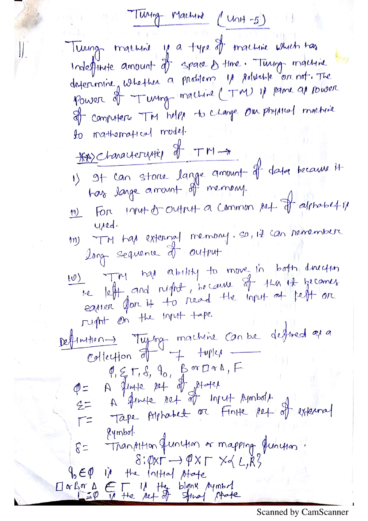 Unit-5 Turing Machine - Os 2 Year - B.Tech CSE (2nd Year) - AKTU - Studocu