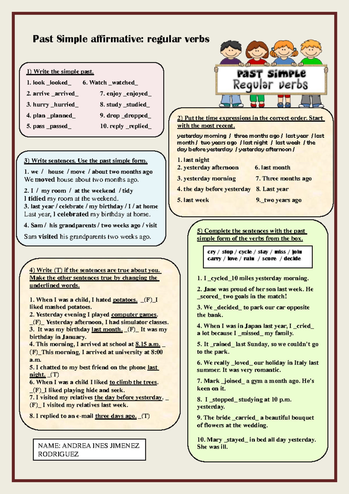 Past-simple-affirmative-regular- OK - Past Simple affirmative: regular ...