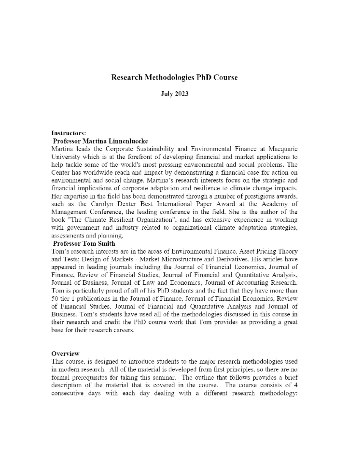 Research Methodologies Ph D Course July 2023 - RM-01SOM-Mar - Studocu