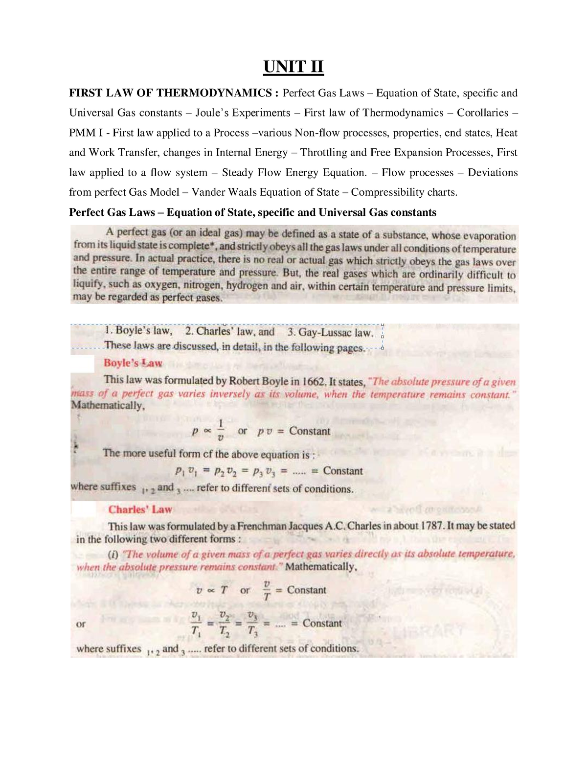 UNIT-II-1 - Thermodynamics, First Law Of Thermodynamics, Heat Transfer ...