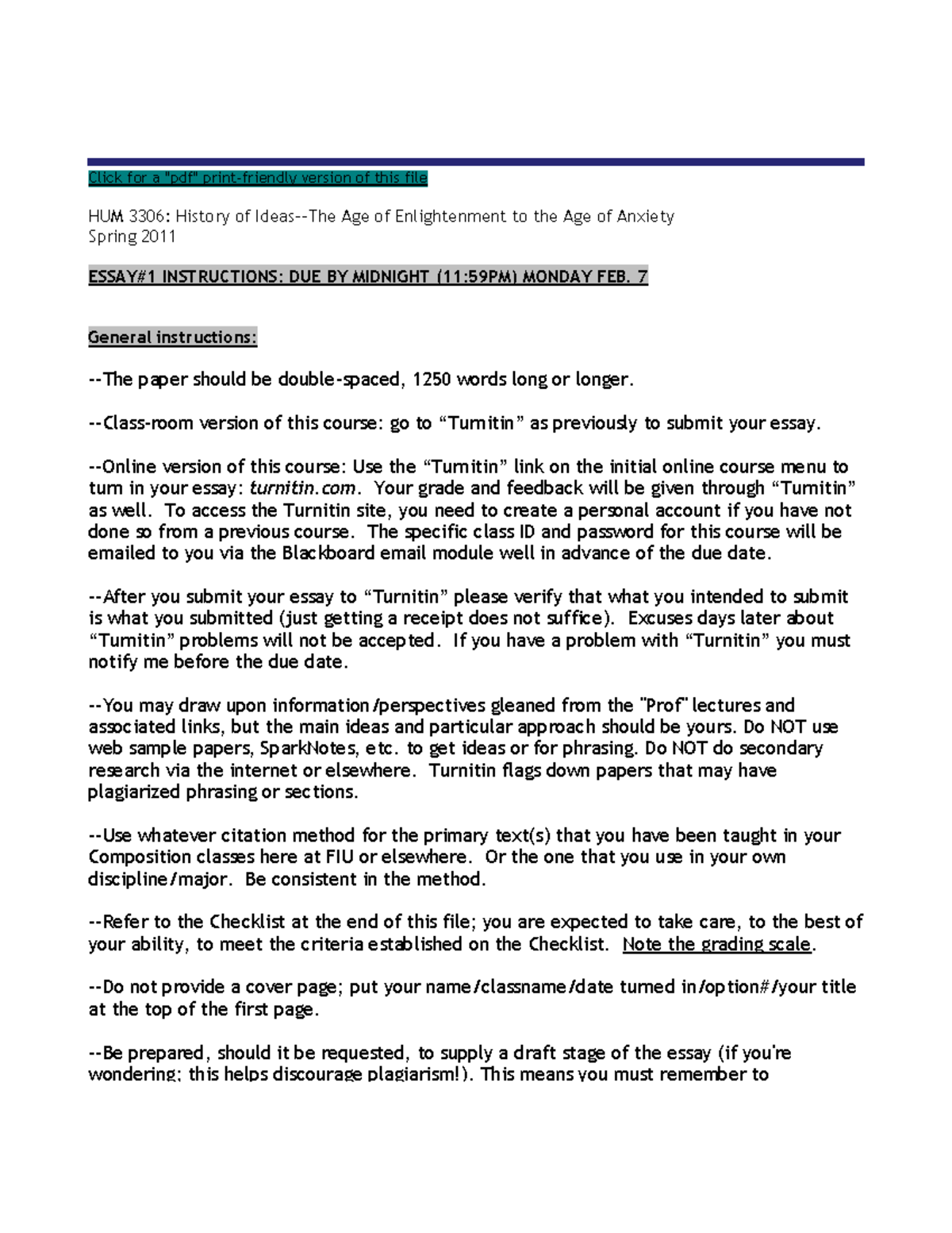 HI-Essay 1Instruct - Humanities - Click for a 