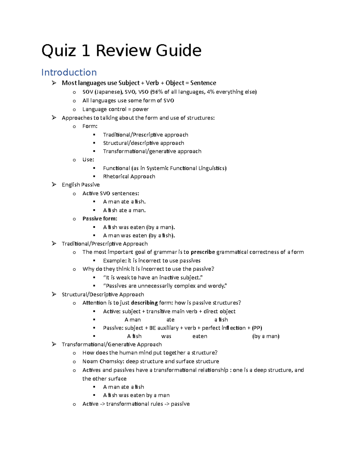 Quiz 1 Review - Lecture Notes 1-7 - Quiz 1 Review Guide Introduction ...