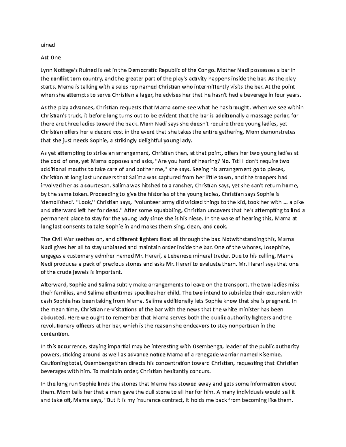 Ruined notes 2 - English literature - MG University - Studocu