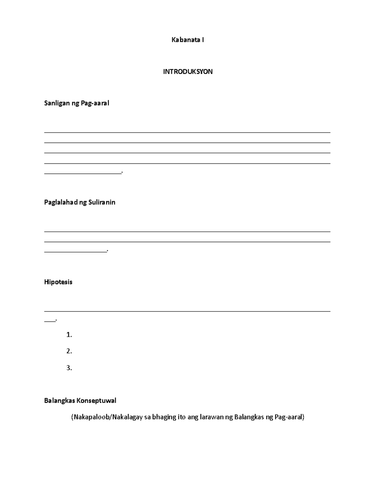Kabanata I-V - Notes - Kabanata I INTRODUKSYON Sanligan ng Pag-aaral ...