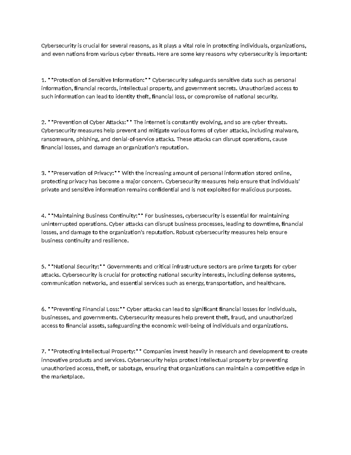 Cybersecurity is crucial for several reasons - Here are some key ...