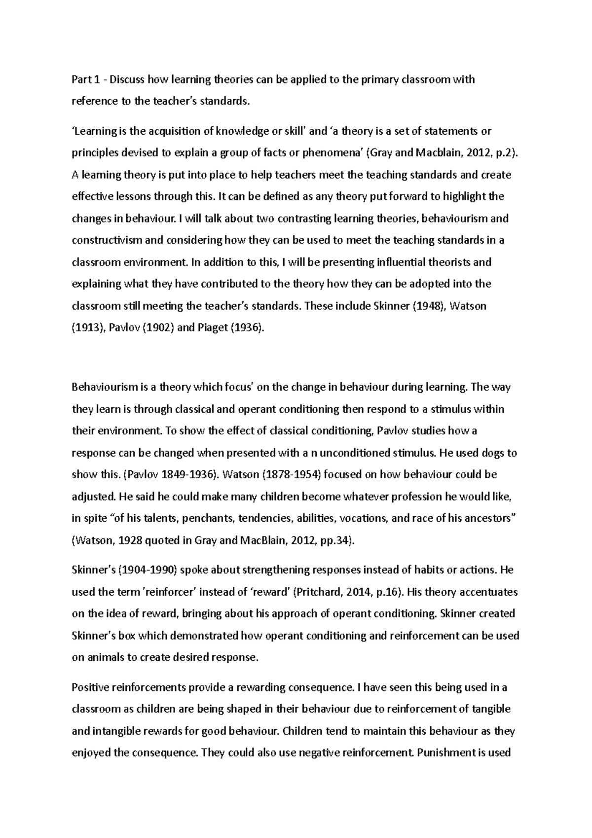 Ed and Ac assignment 56 - Theories and theorists relating to education ...