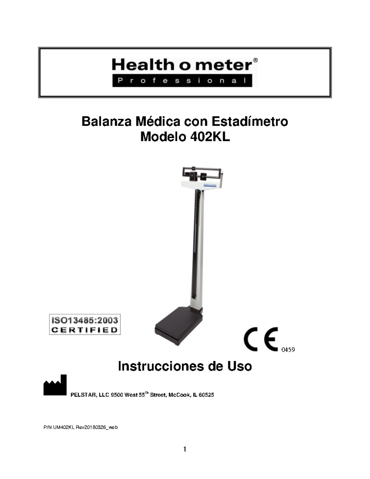 Manual bascula 402kl - Balanza Médica con Estadímetro Modelo 402KL ...