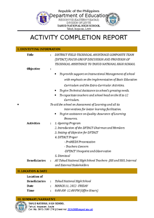 Lesson 8 Developing Rubrics - EDUC 9 – ASSESSMENT OF LEARNING 2 LESSON ...