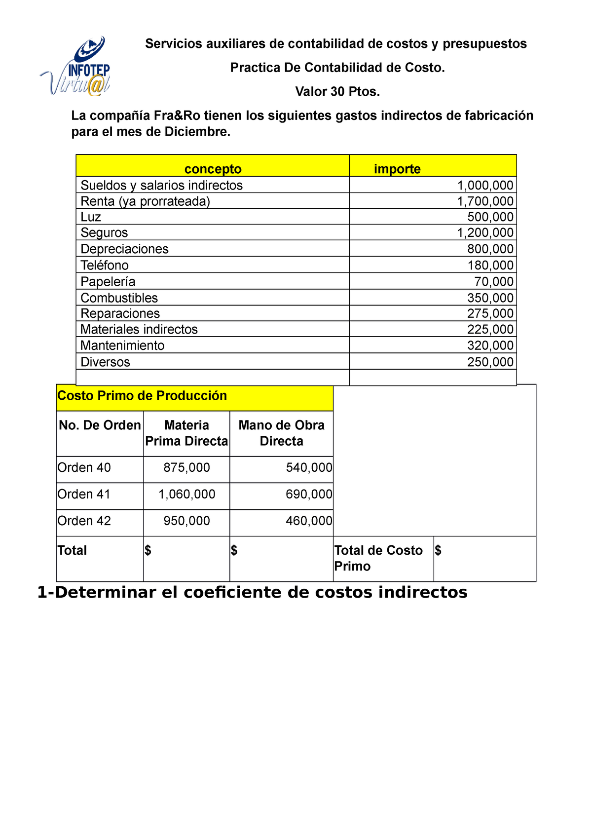 Practica De Contabilidad De Costo Servicios Auxiliares De