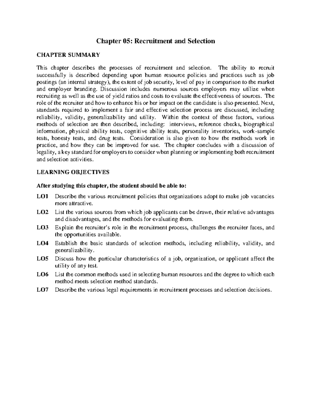 Chapter 5 - Recruitment And Selection - Human Resource Management - Studocu