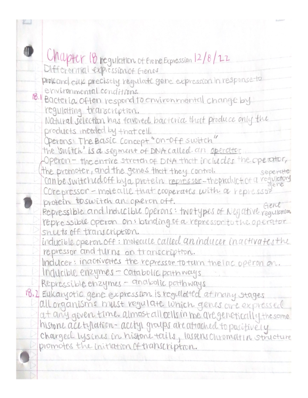 Chapter 18 - Ch 18 Notes - BIO-181 - Studocu