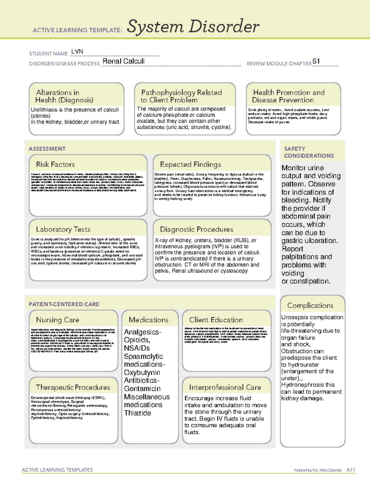 Chronic Kidney Disease Ati Template