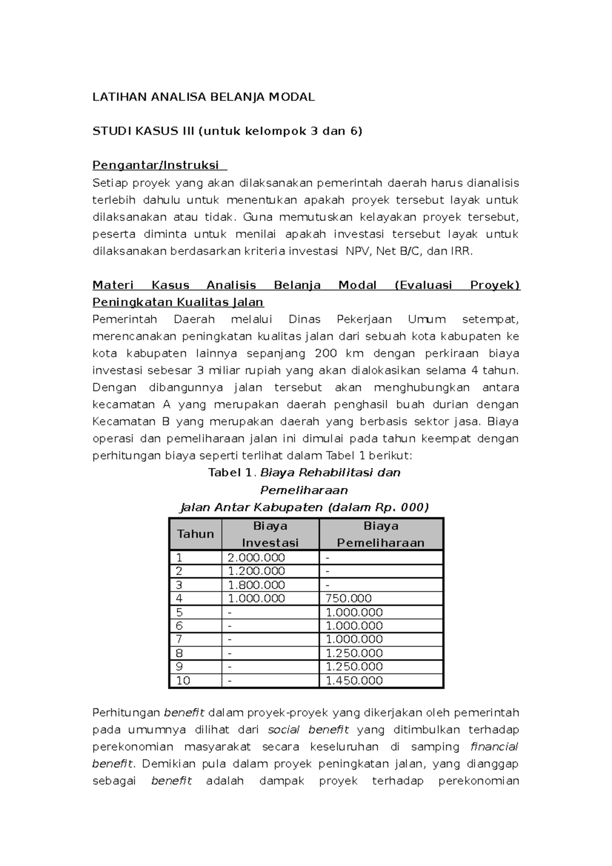 Lecture Notes Studi Kasus III (untuk Kelompok 3 Dan 6) - LATIHAN ...