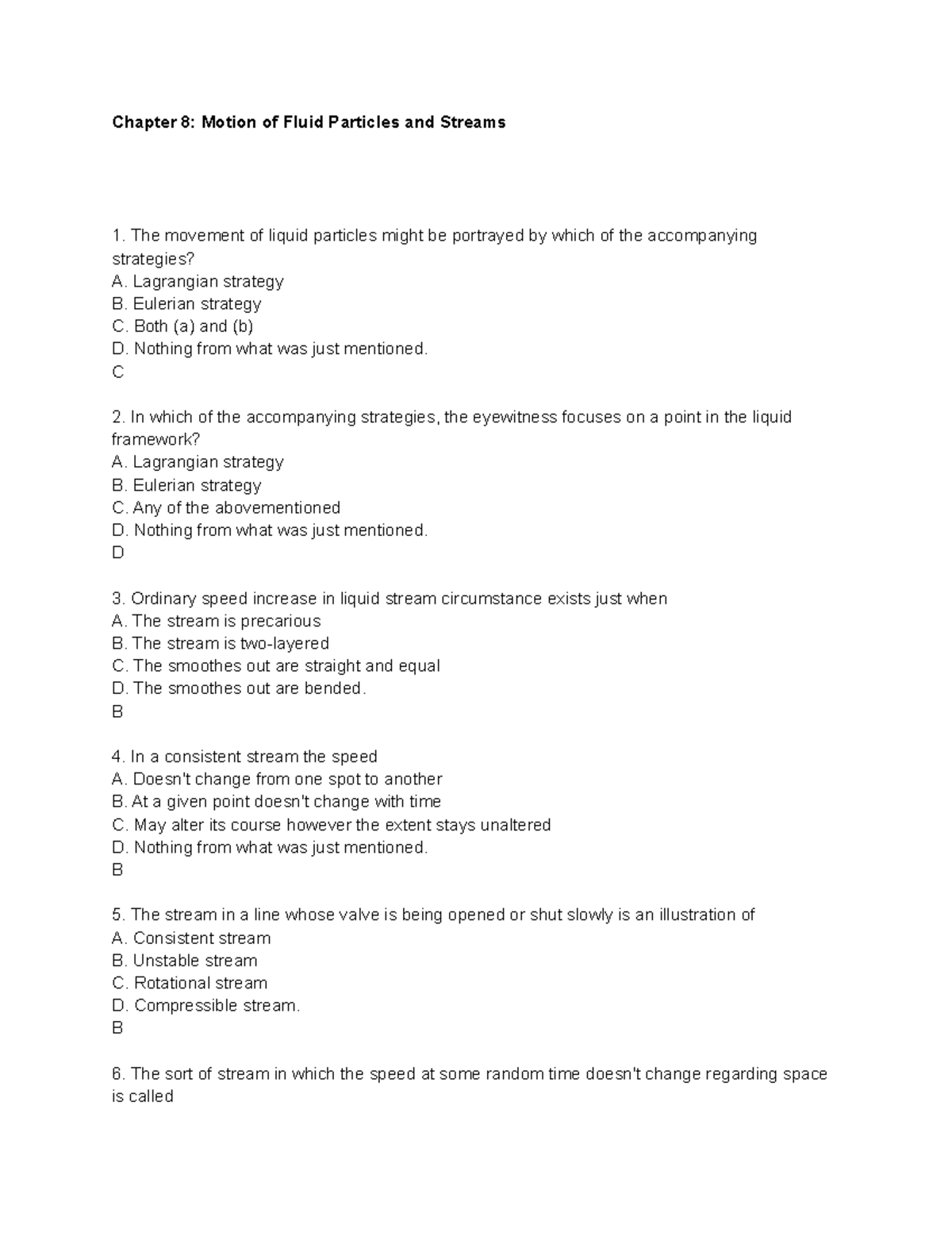 Chapter 8 Motion of Fluid Particles and Streams - Chapter 8: Motion of ...
