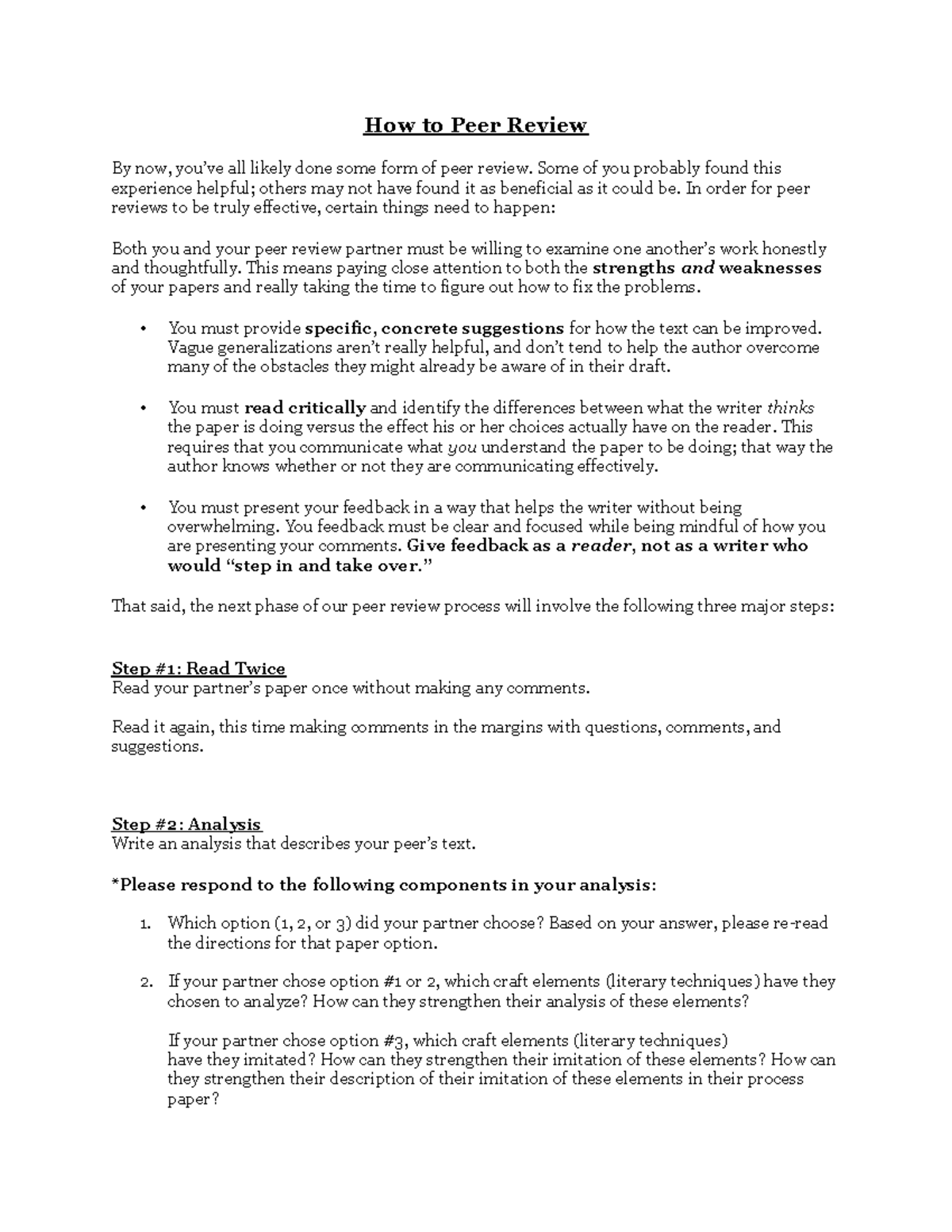 How to Peer Review HUM450 SP17 - How to Peer Review By now, you’ve all ...