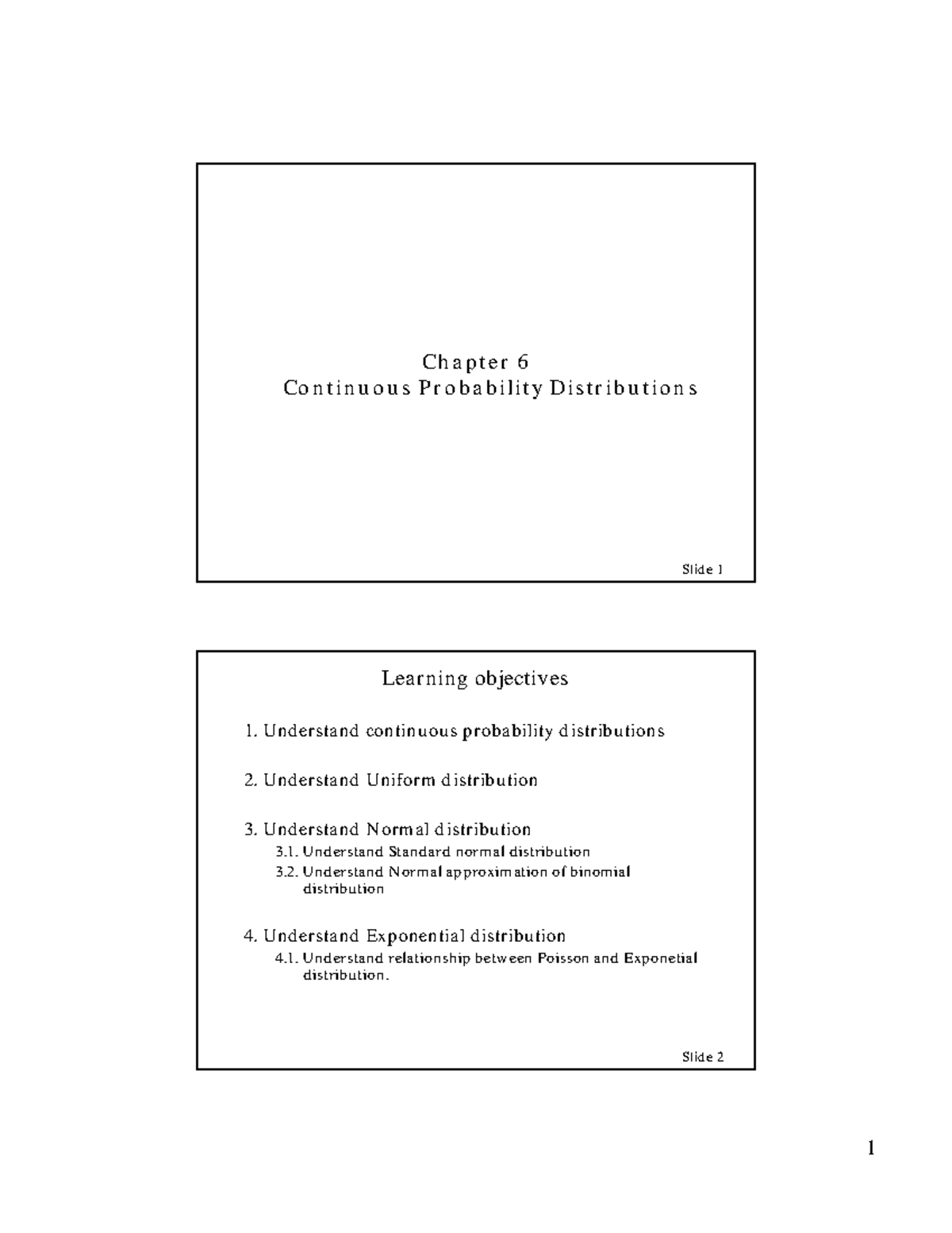 MGS Lecture Notes - Chapter 6 - Chapter 6 Continuous Probability ...