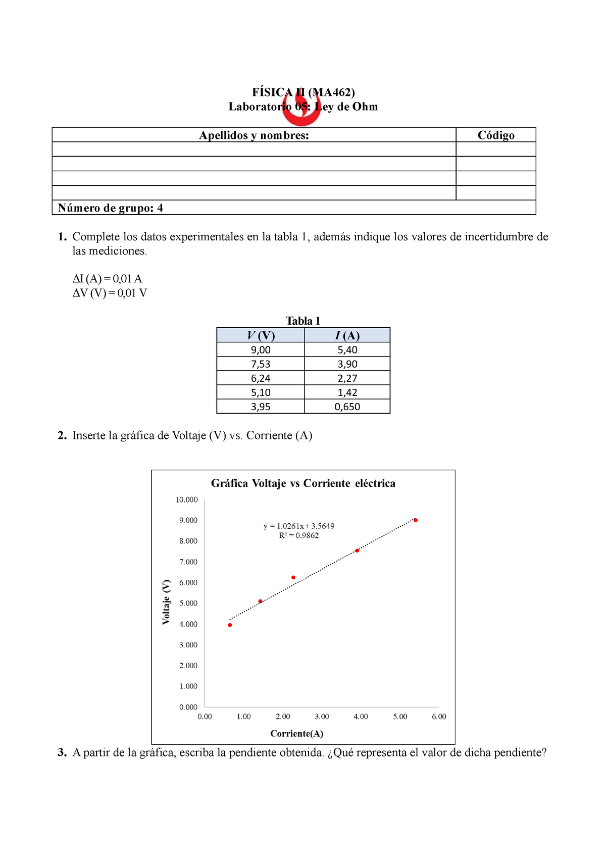 Reporte De Laboratorio 05 De Física II - FÍSICA II (MA462) Laboratorio ...