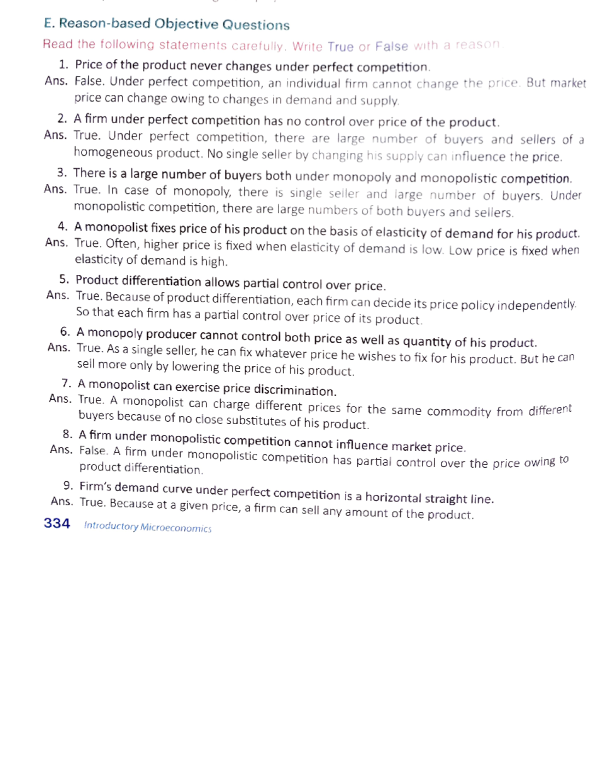 Reason based questions of market - E. Reason-based Objective Questions ...
