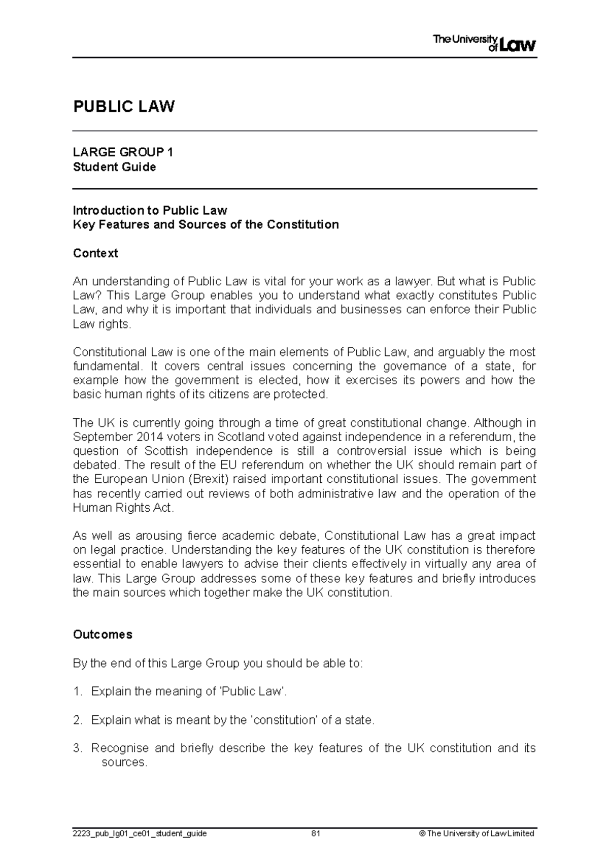 2223 pub lg01 ce01 student guide - PUBLIC LAW LARGE GROUP 1 Student ...