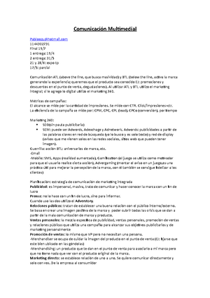 Comunicación multimedial - UADE - Studocu