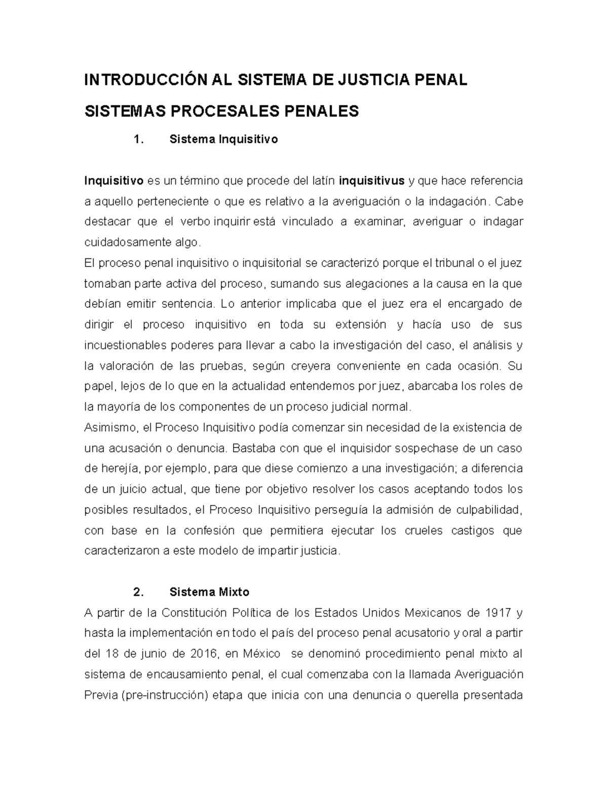 Apuntes n1 Introducción al Sistema de Justicia Penal - INTRODUCCIÓN AL ...
