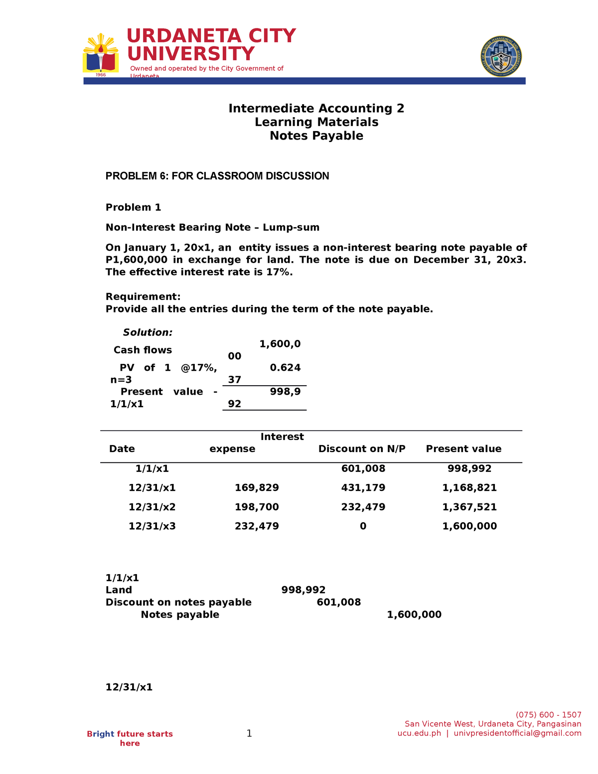 LM - Notes Payables - Intermediate Accounting 2 Learning Materials ...