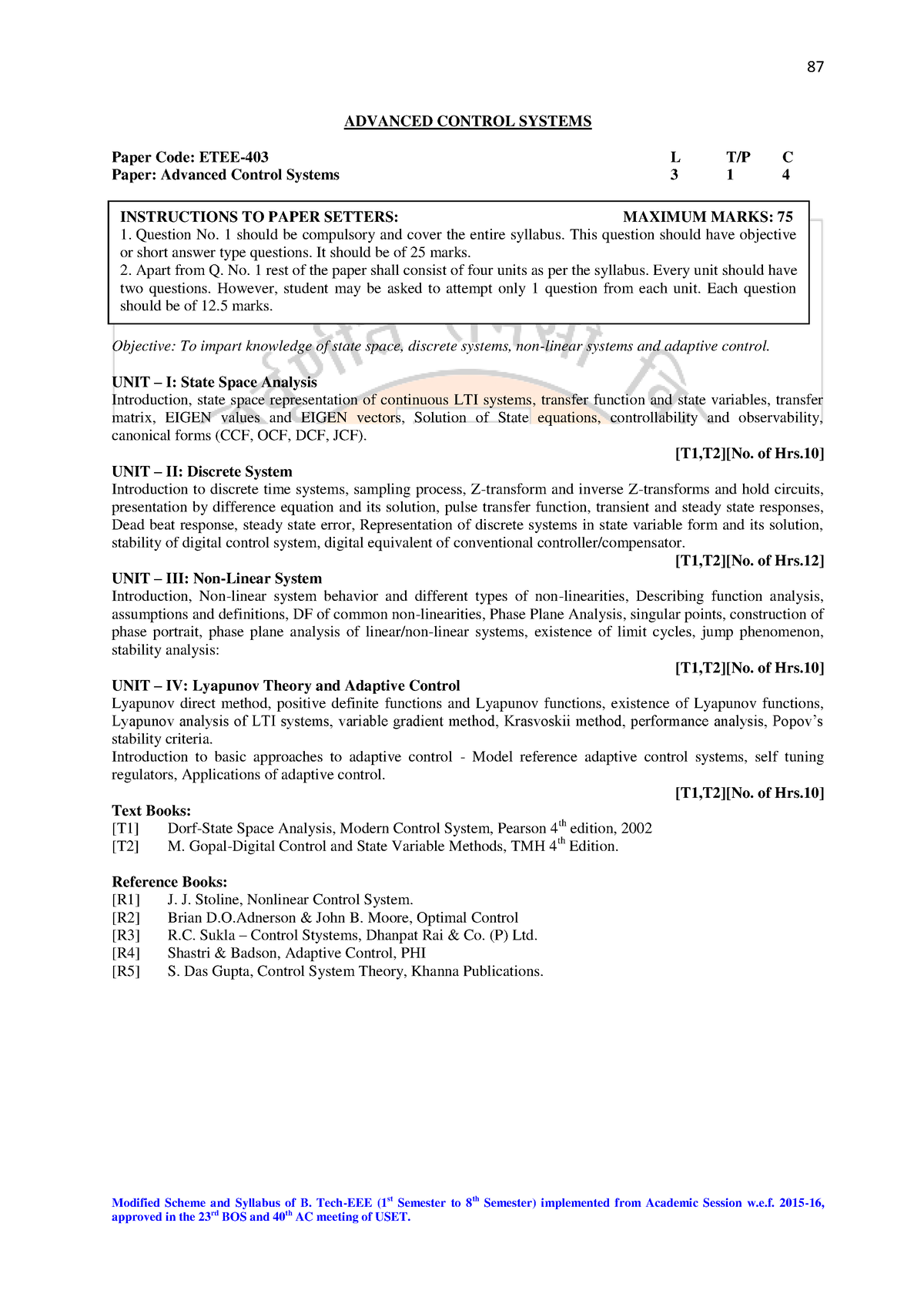 ACS syllabus best module 87 Modified Scheme and Syllabus of B. Tech