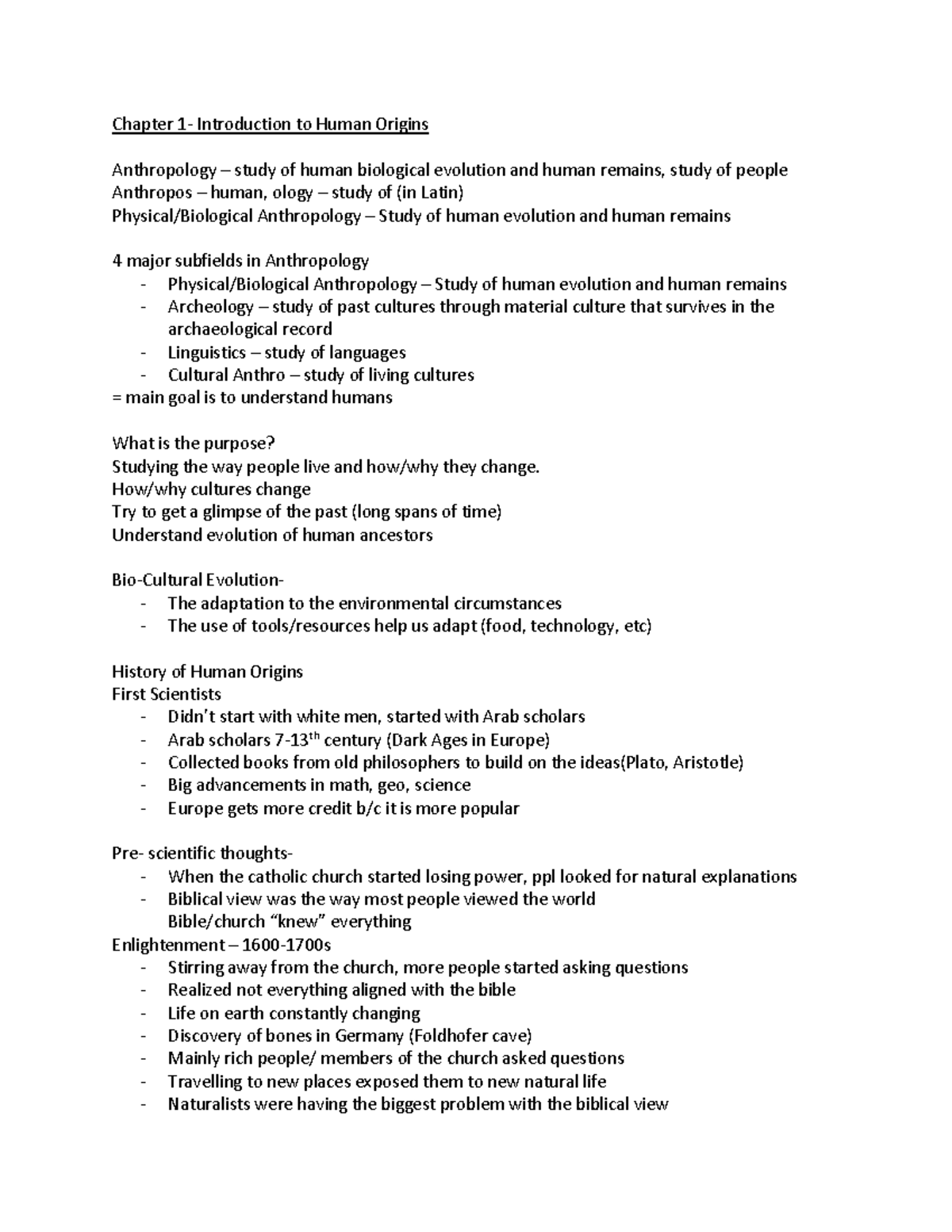 Arch 131 Midterm Review - Chapter 1- Introduction to Human Origins ...