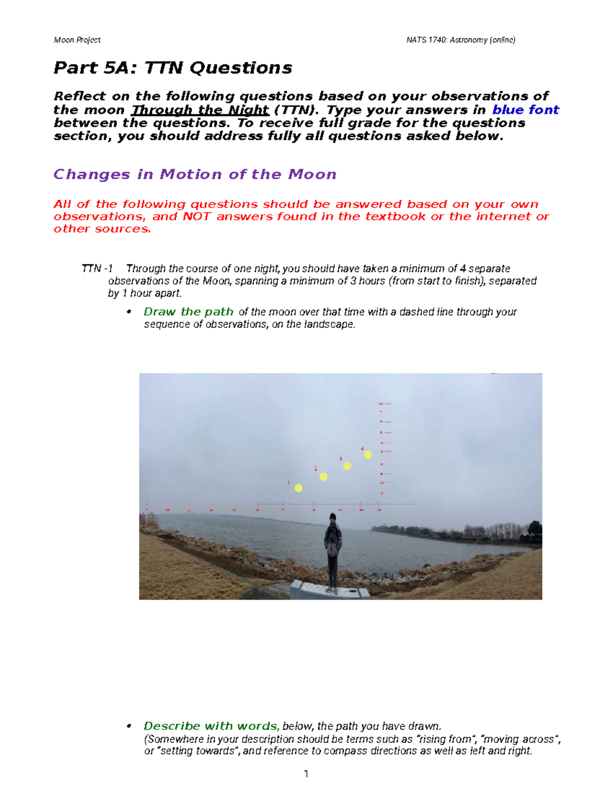 3a Moon Project Questions 603 - Part 5A: TTN Questions Reflect on the ...