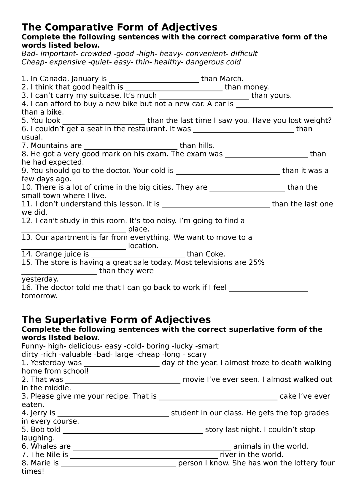 comparatives-and-superlatives-exercises-the-comparative-form-of