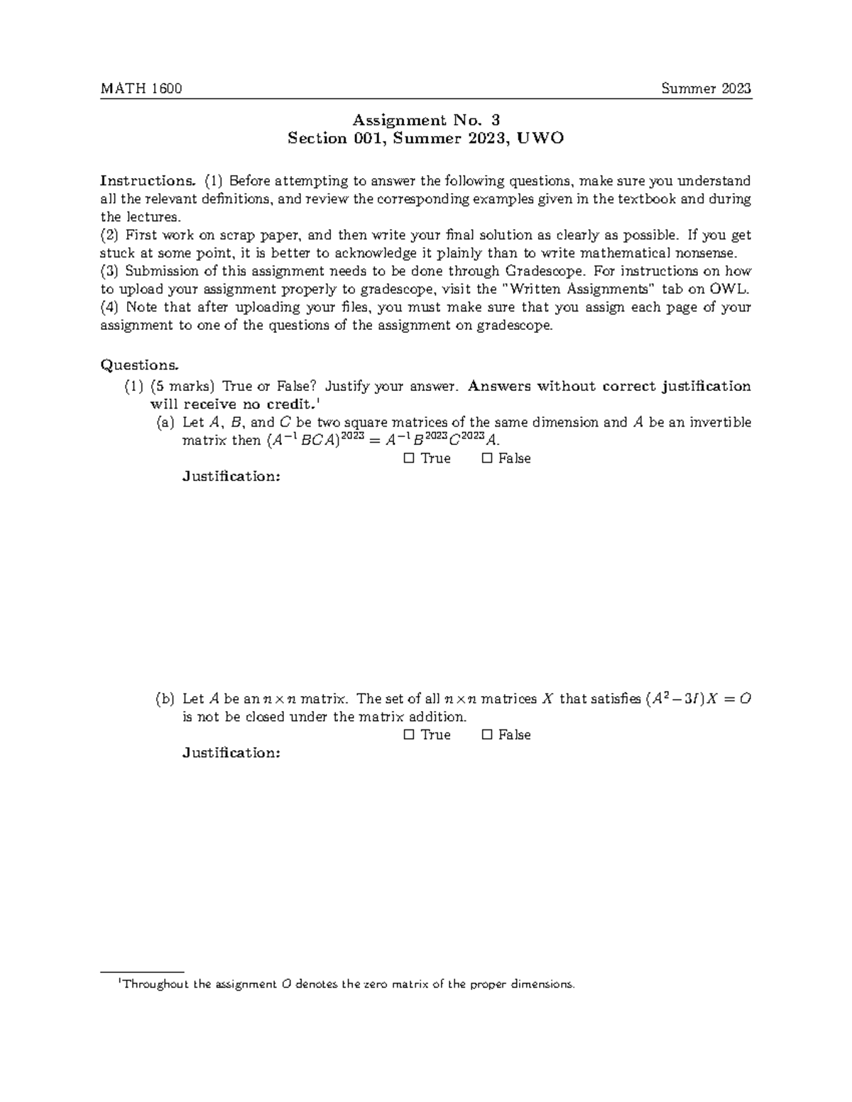 Assignmnet 3-MATH1600-Summer 2023 - Assignment No. 3 Section 001 ...