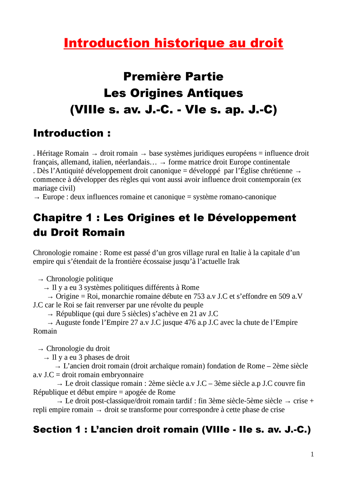 dissertation introduction historique au droit