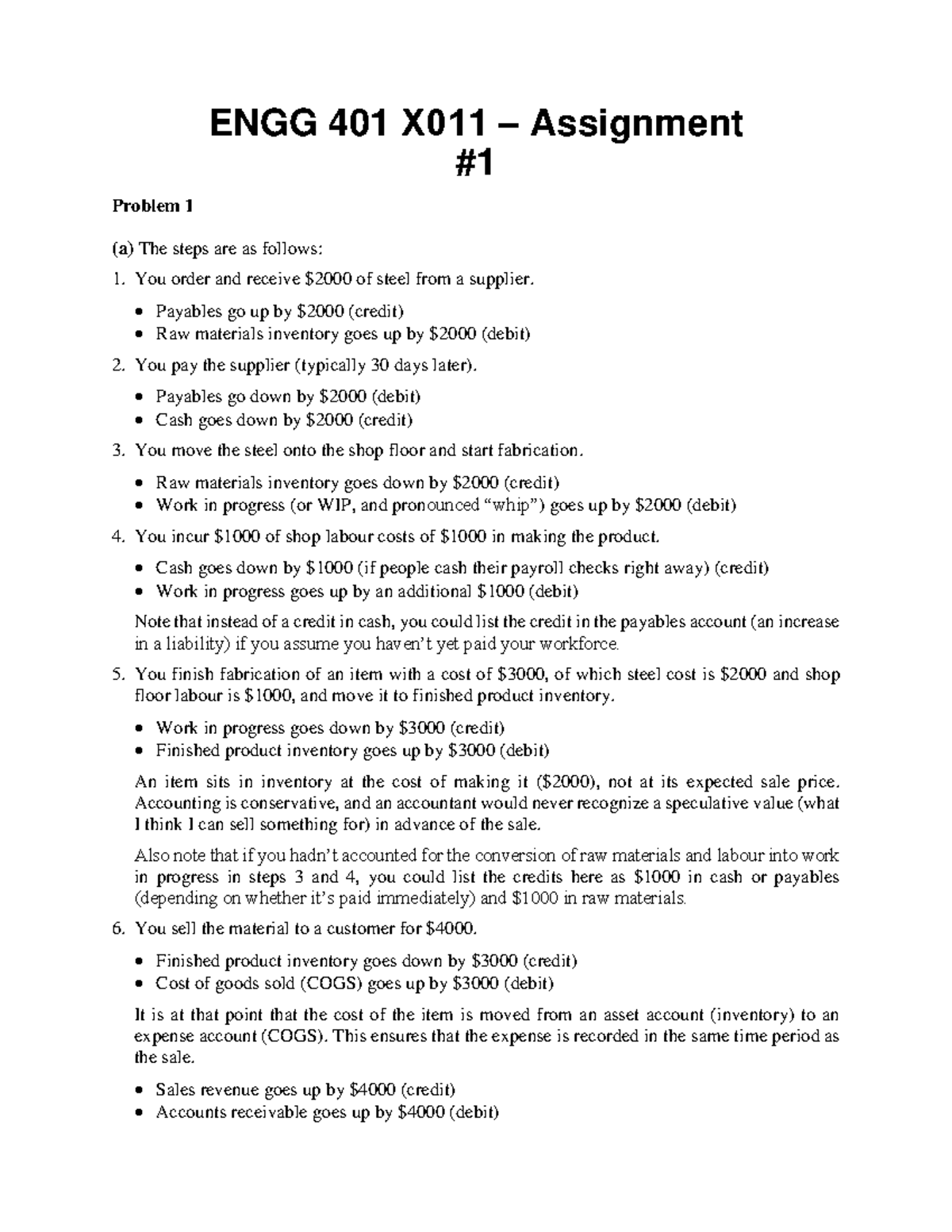 ENGM401 A1 2019 09 Assignment 1 Solution - ENGG 401 X01 1 – Assignment ...