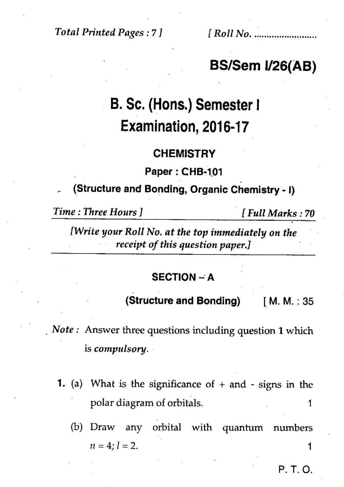 B.sc Chemistry - Pyq - B.Sc. Chemistry - Studocu