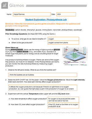 Forest Ecosystem SE - highschool ag work - Name: Kayla Ramirez Date: 5 ...