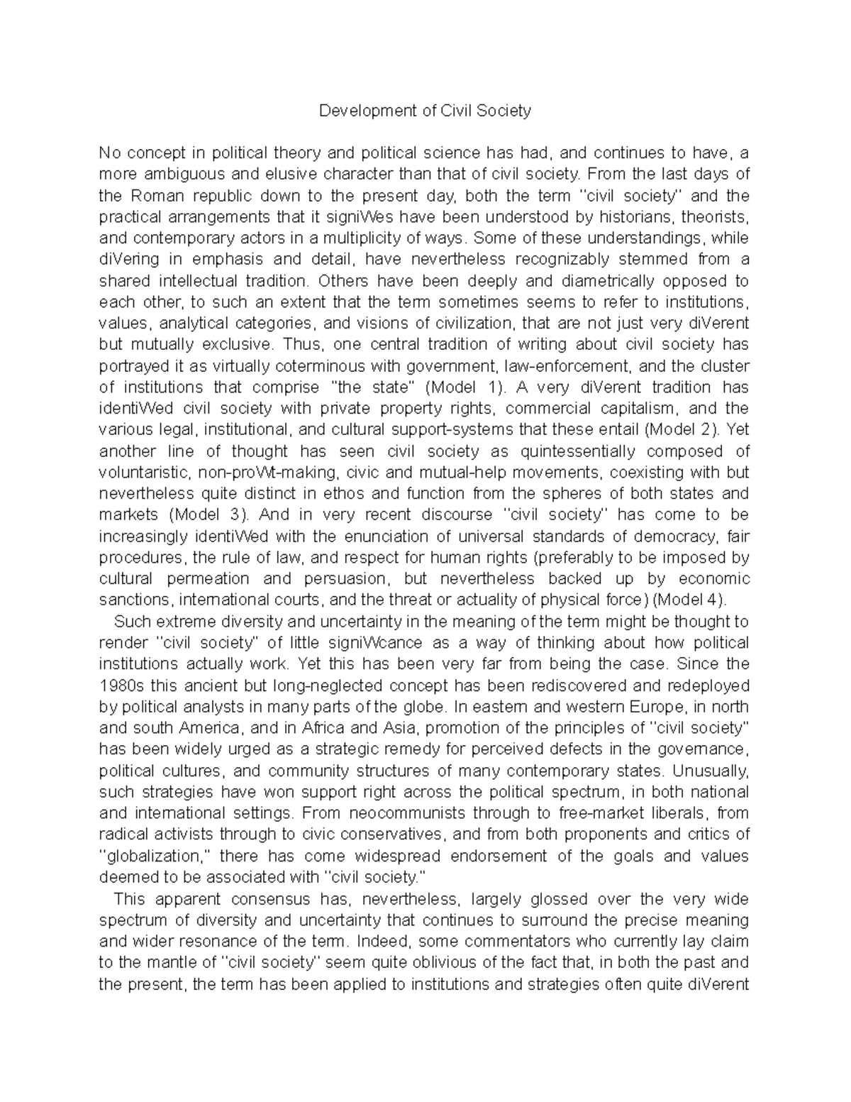 Development of Civil Society - From the last days of the Roman republic ...