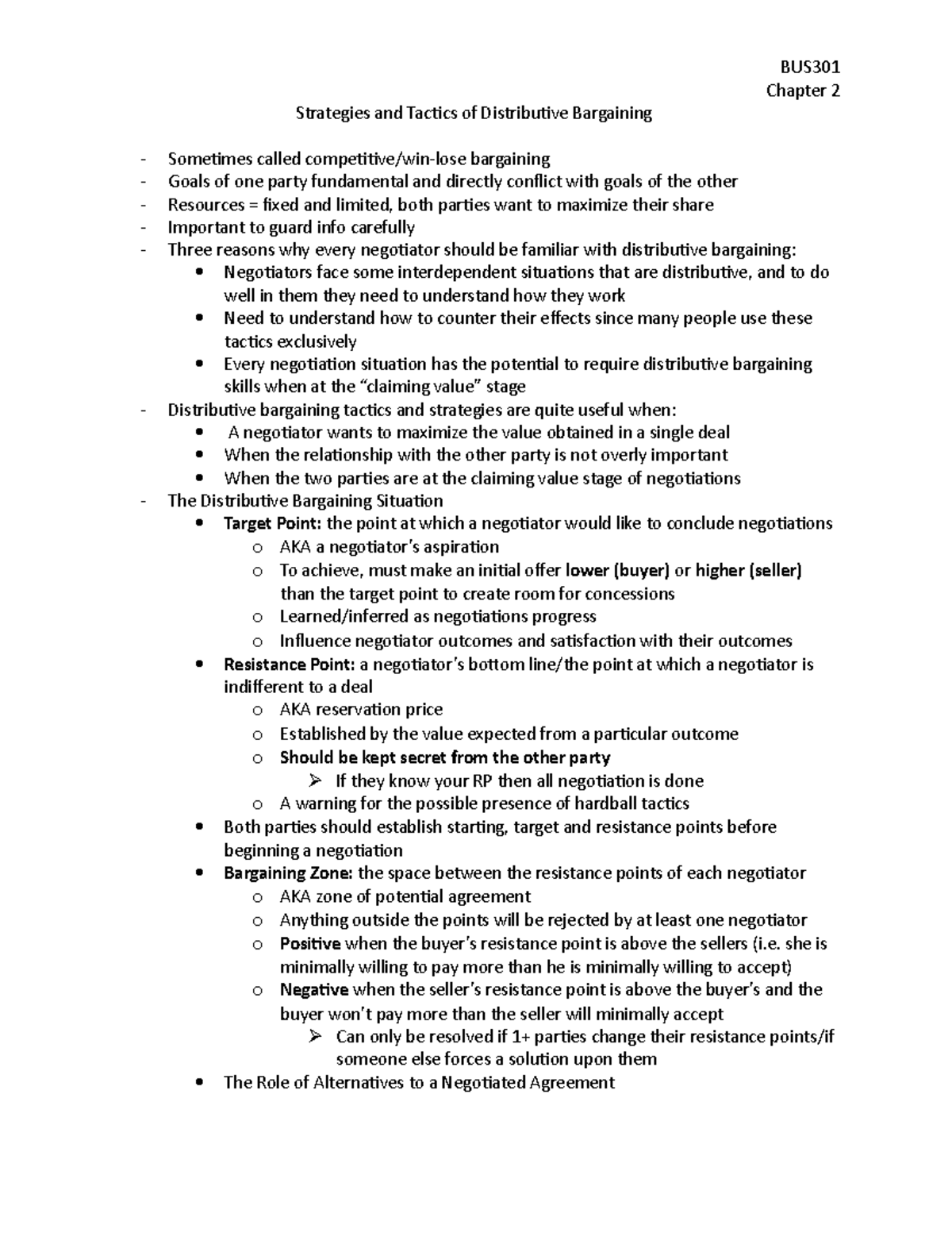 Chapter 2 - Summary Essentials Of Negotiation - Chapter 2 Strategies ...