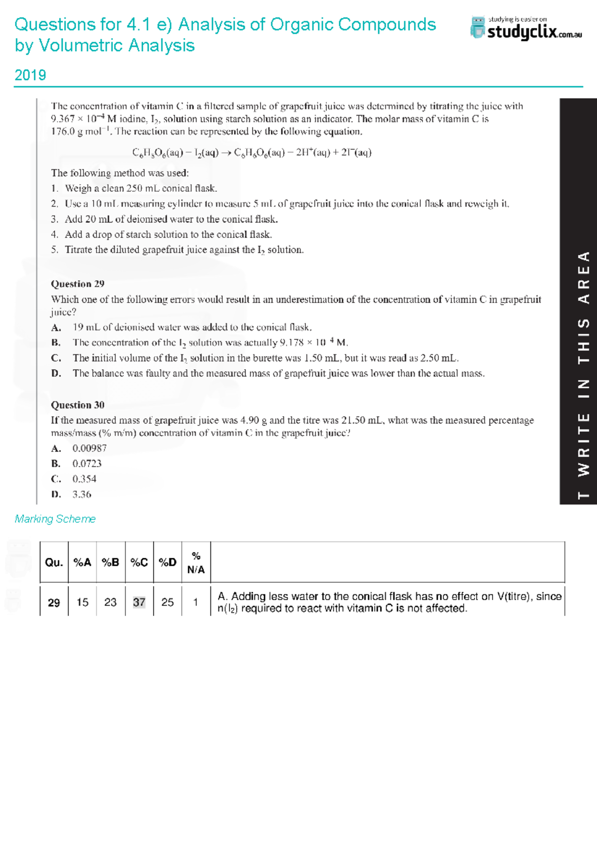 5 Questions-for-volumetricanalysis - CHEM10007 - Questions for 4 e ...