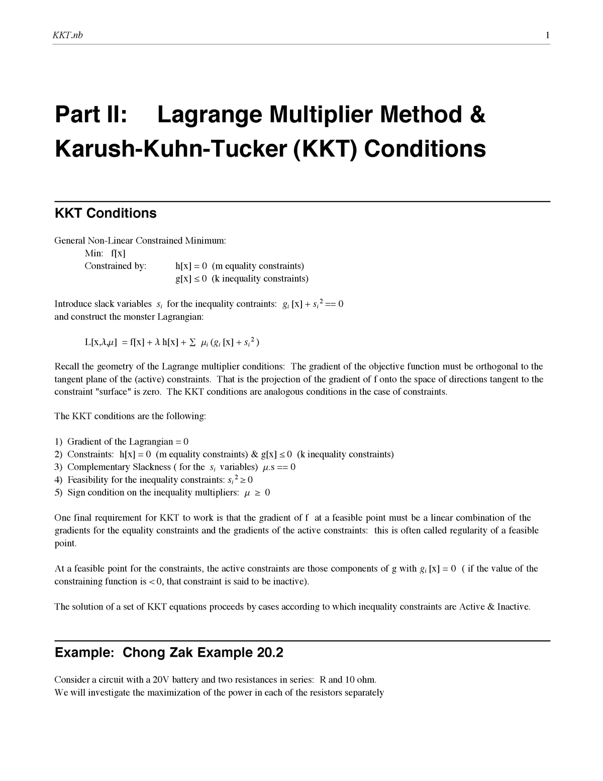 Kkt Kkt Norms For Optimization Problems Part Ii Lagrange Multiplier Method Studeersnel