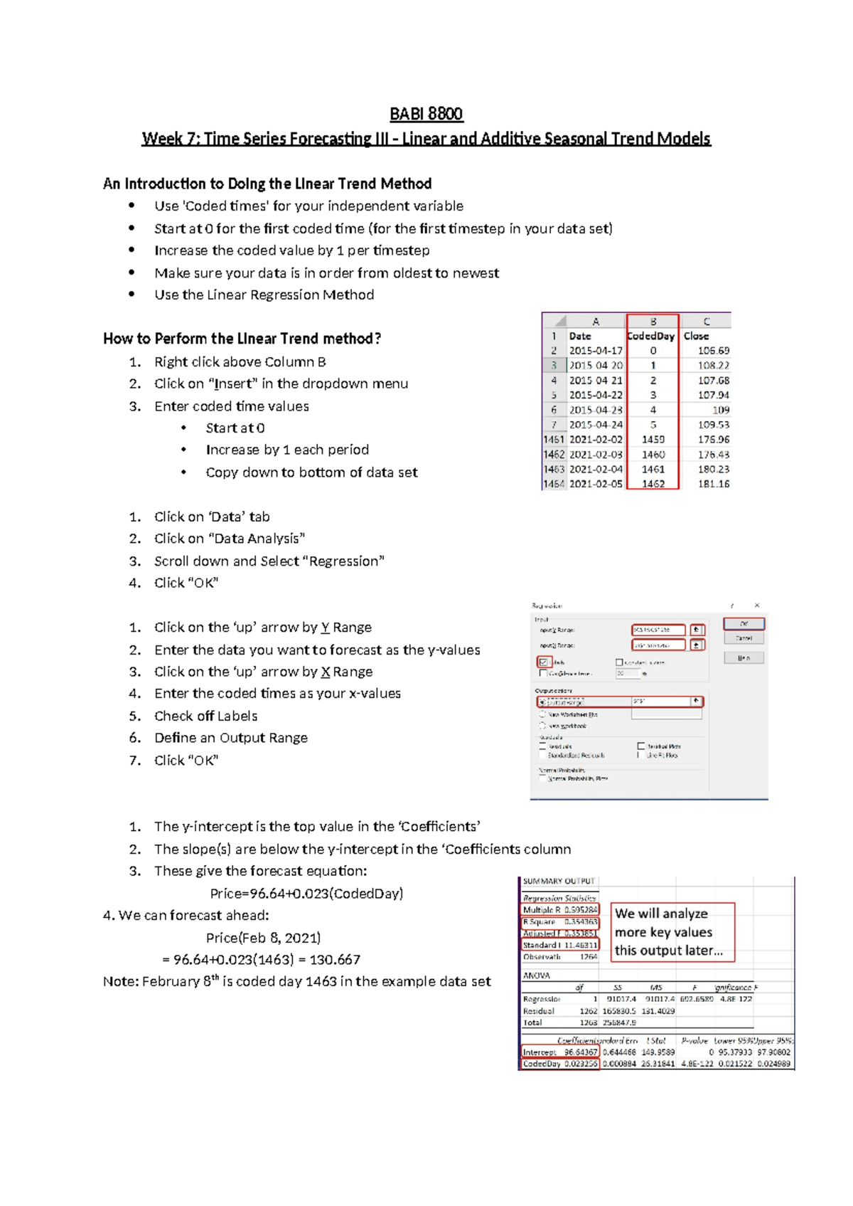 Week 7 Notes - Lecture during class - BABI 8800 Week 7: Time Series ...