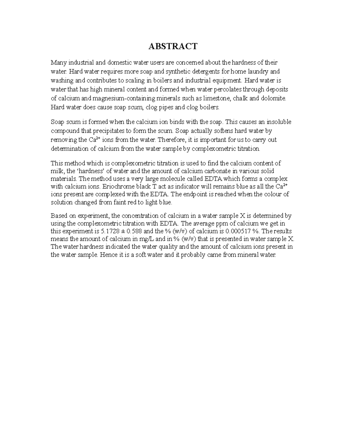 Analytical chemistry complexometric titr - ABSTRACT Many industrial and ...