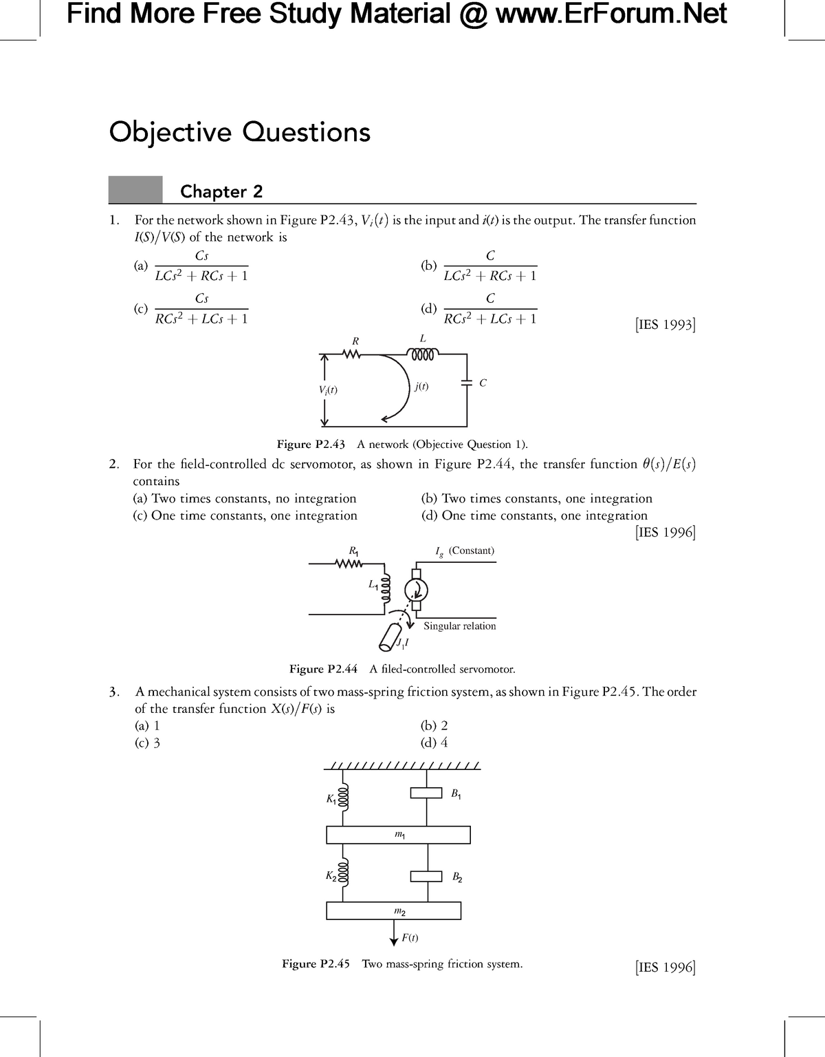 400+mcq-control-system - Objective Questions Chapter 2 For The Network ...