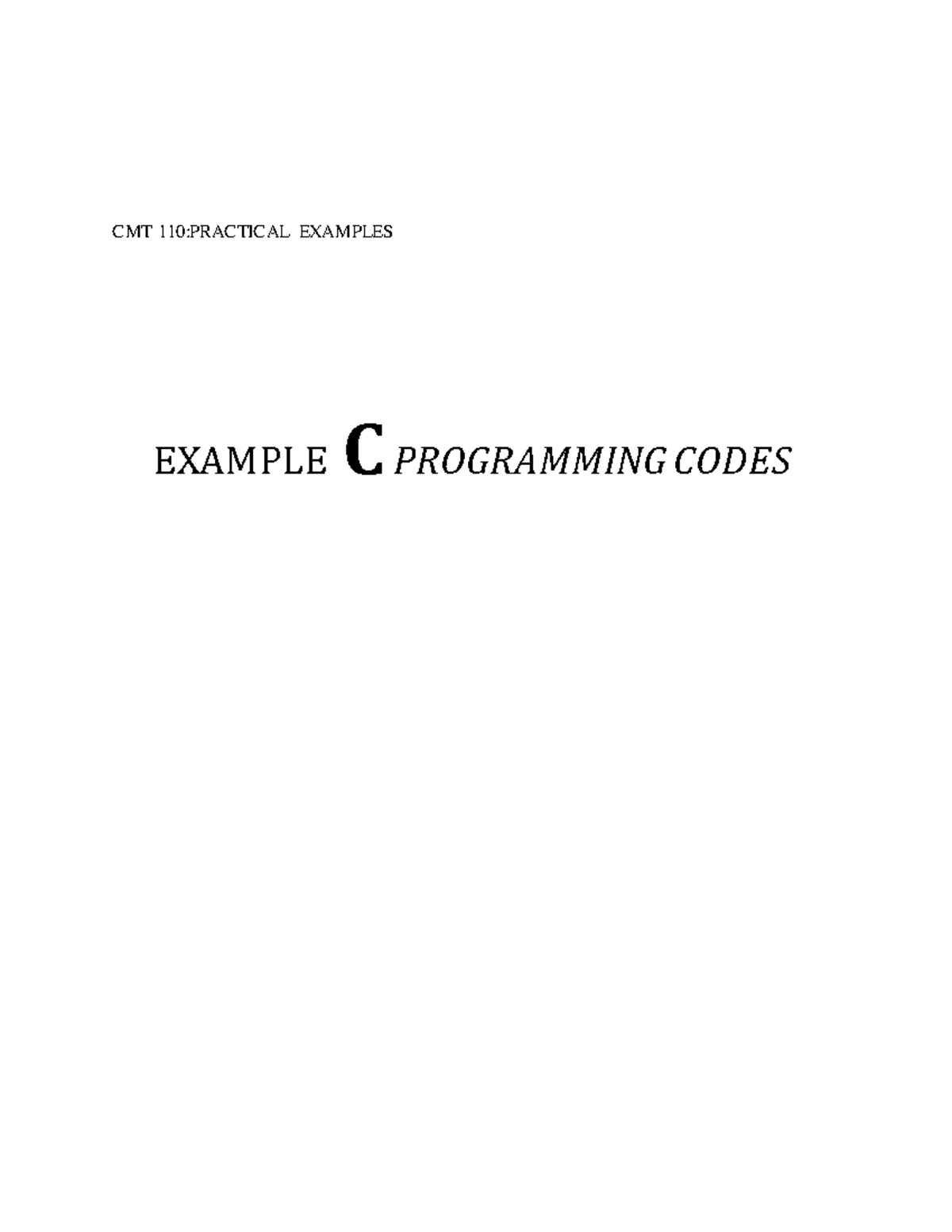 Programming Short Notes In C For Revision For Written Exams Or ...